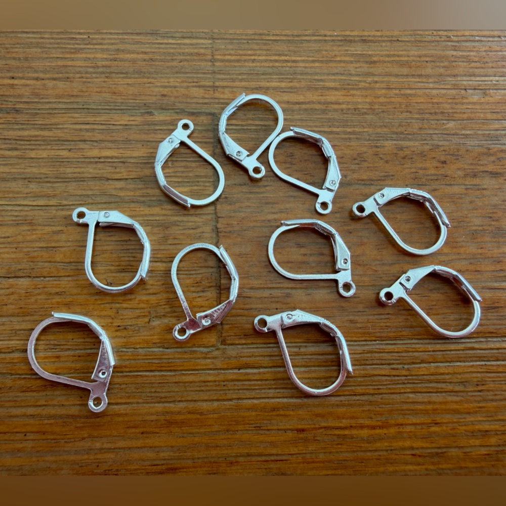 10pcs 925 Sterling Silver Lever Back Hinged Earring Hooks for Jewelry Making